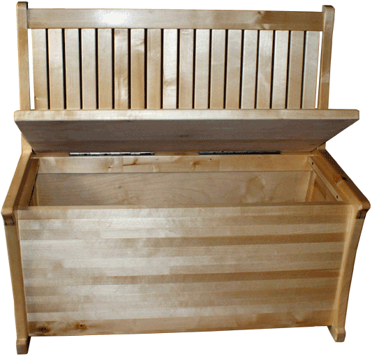 Деревянная скамеечка со встроенным ящиком