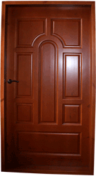 Деревянная дверь бардовый цвет
